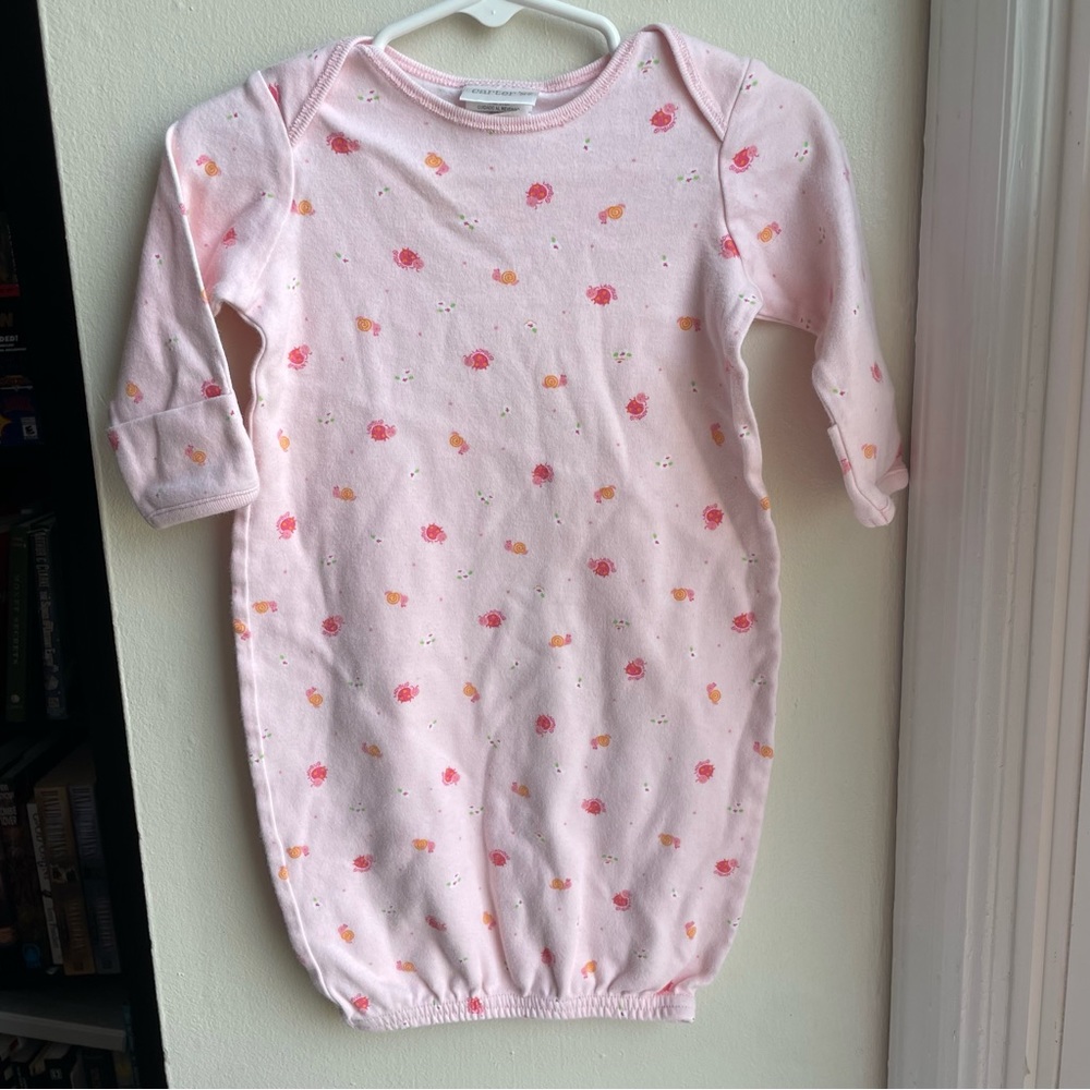 CARTERS PINK SNAIL LADYBUG GRAPHIC SLEEP SACK SIZE 0/3 MONTHS
